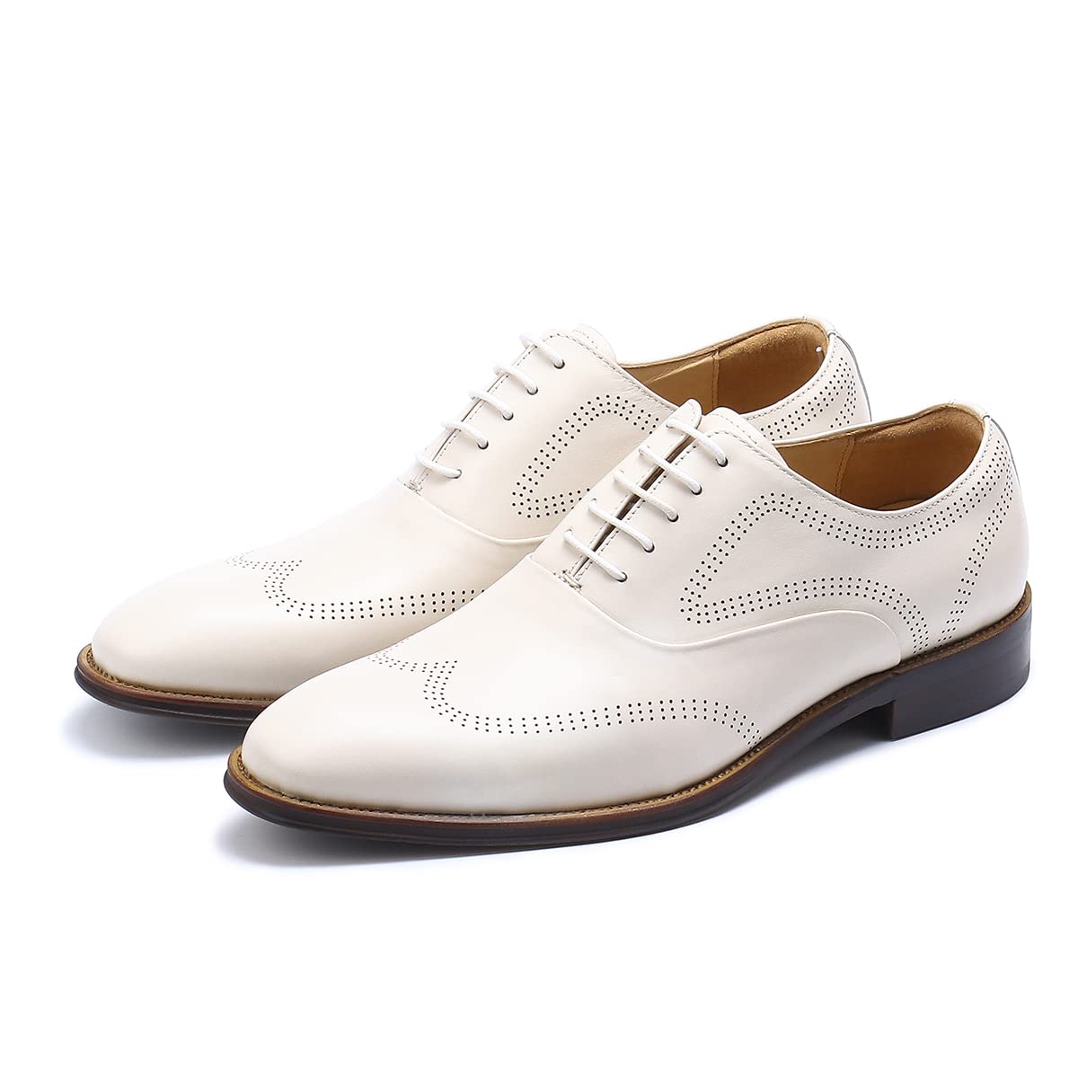 Scarpe Eleganti Formali Business da Uomo Oxfords in Pelle Confortevoli Casual Brogues Basse Stringate da Vestito