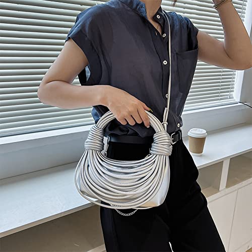 Women Shoulder Bags Clutch Purse Hobo Satchel Handbag Mini Cute Tote With Zipper Evening Leather Bag Silver #TOP1