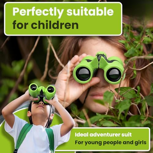 Image of ZORBES Kids Binoculars 8x21, High-Resolution 10X Outdoor Binoculars for Bird Watching, Camping, Hiking, and Educational Exploration, Birthday Christmas Gift for Kids