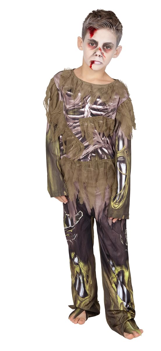 Rubies Zombie Contagioso para niños y niñas, Muerto Viviente, Jumpsuit con detalles impreso, Licencia Oficial para Halloween, Fiestas, Carnaval