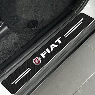 4PCS Carbon Fiber Car Door Sill Protector Front/Rear Door Sill Scuff Plate Sticker Decorative Door Scratch Protector Compatible with Qiat Logo