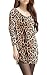 DREAGAL Womens Leopard Print Loose Knitted Tunic Shirt Blouse Tops