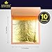 Barnabas Blattgold Edible Gold Leaf 24K - Cake Decorations, Loose Gold Leaf Sheets for Cupcakes - 3.1 inches, Book of 10