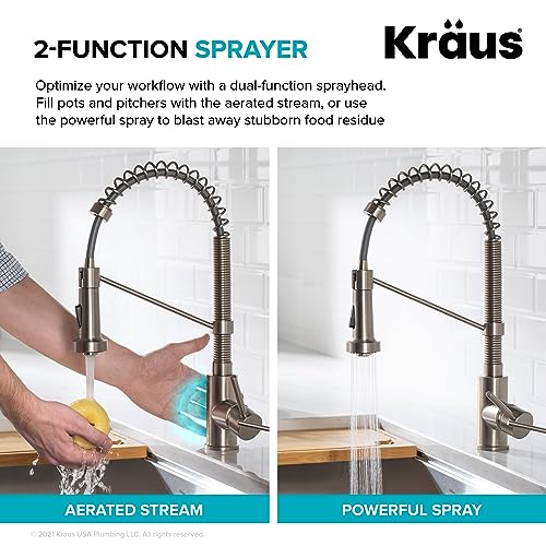 Kraus KSF-1610SFS Bolden Touchless Sensor Commercial Style 2-Function Single Handle Pull Down Kitchen Faucet In Spot-Free Stainless Steel thumb #9