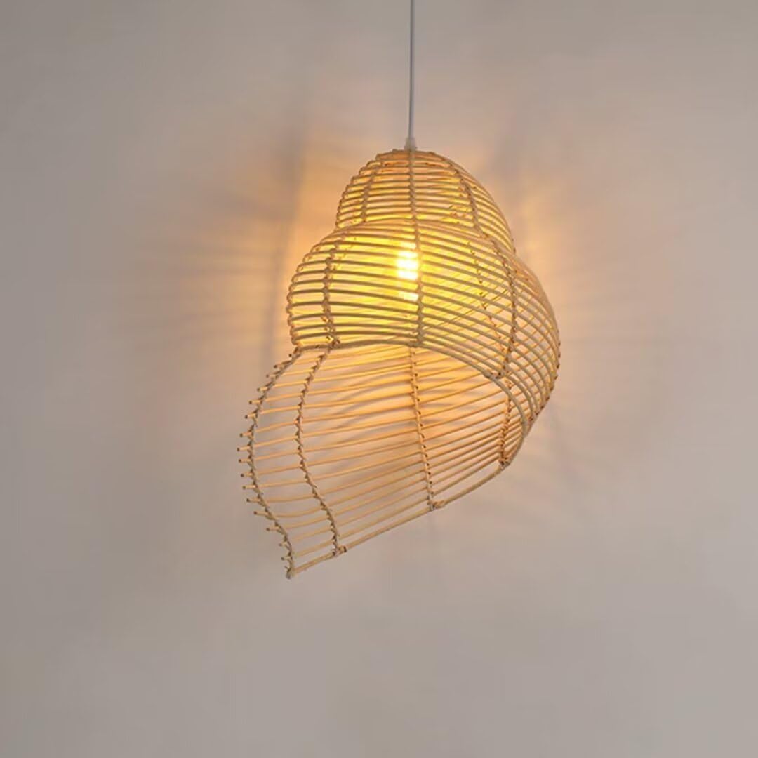 Lámpara colgante de bambú tejida creativa, lámpara de techo con pantalla de bambú, lámpara de techo para comedor, restaurante, dormitorio, cafetería, bar