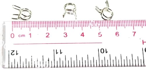 Miniatura 6 de Pieza de modelo de combustible RC, 10 piezas modelo RC línea de combustible aceite tubo de aire abrazadera manguera clip de resorte 0.236 in