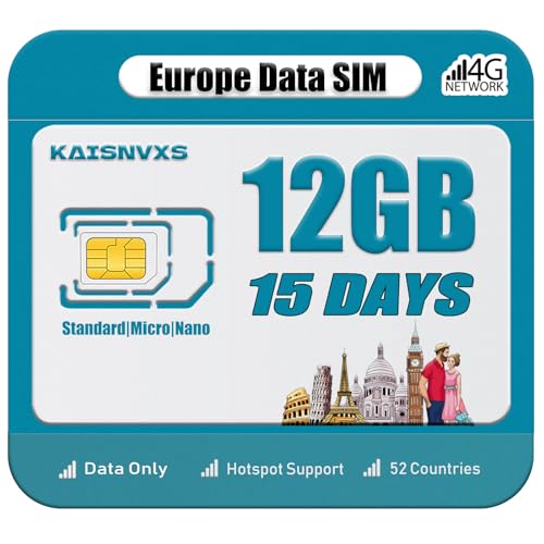 KAISNVXS Europe Travel SIM