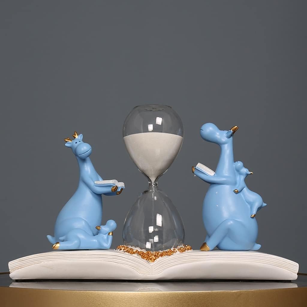 Art Decoration Hourglass Timer Decoration 60 Minutes Creative Living Room Ornament Wine Cabinet Decor Simple Modern Home Accessories (Color : Blue)
