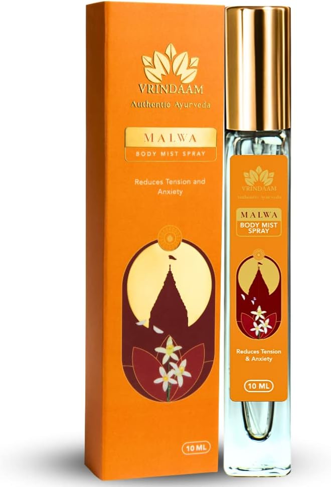 Unisex Adult Malwa Premium Ayurvedic Body Mist With Exotic Fragrance | Citrus-Woody Scent | Paraben-Free & Long Lasting - 10Ml