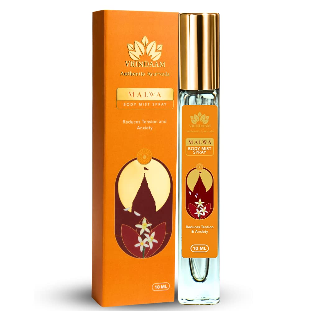 Unisex Adult Malwa Premium Ayurvedic Body Mist With Exotic Fragrance | Citrus-Woody Scent | Paraben-Free & Long Lasting - 10Ml