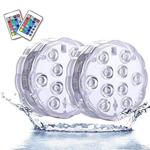 Satohom Luz Piscina Acuario Luz LED Subacuática de Baño Impermeable Lámpara Sumergible Control Remoto Bajo El Agua Luces para Estanque Tanque de Peces Jarrón Jardín Boda Navidad Fiesta Decoración Cover