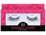 Elegant Lashes D179 (Black Criss-Cross Rhinestone Accent/Half False Eyelashes) Halloween Dance Rave
