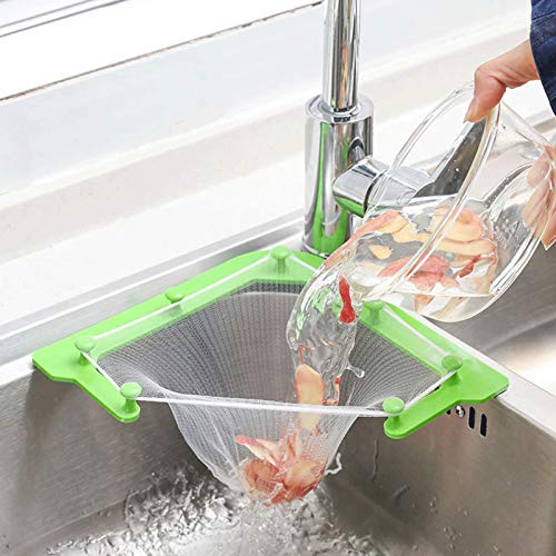 200PCS Large Size Filtering Mesh Bags for Kitchen Sink Triangle Tri-Holder Filter Kitchen Sink Strainer, E 200pcs Bags - Image 2