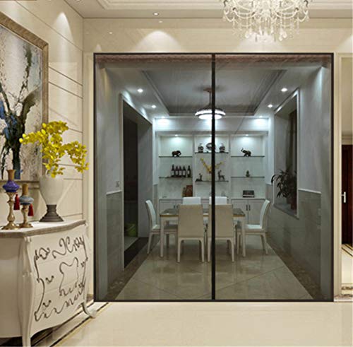 Preisvergleich Produktbild LAYG Magnet Fliegengitter Tür Insektenschutz Fliegenvorhang,Magnetvorhang für Balkontür Terrassentür Kellertür Wohnzimmer, Automatisches Schließen,Klebemontage / Braun / 160x210cm(63x83inch)