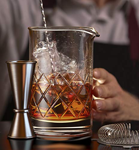 image for MOFADO Crystal Cocktail Mixing Glass Set - 4 Piece - 18oz 550ml - Thic