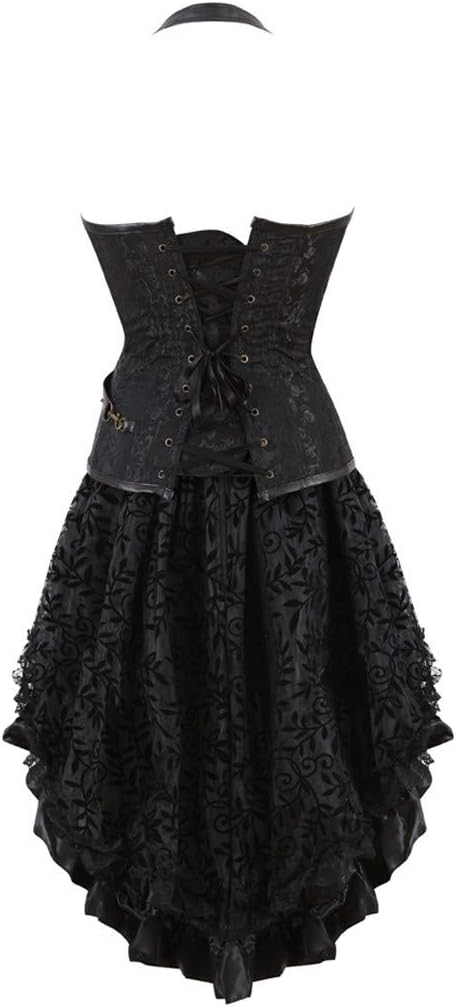 Kranchungel Corset Dress Halloween Costumes: Women Steampunk Corset Skirt Renaissance Corset Dress Burlesque for Themed Party
