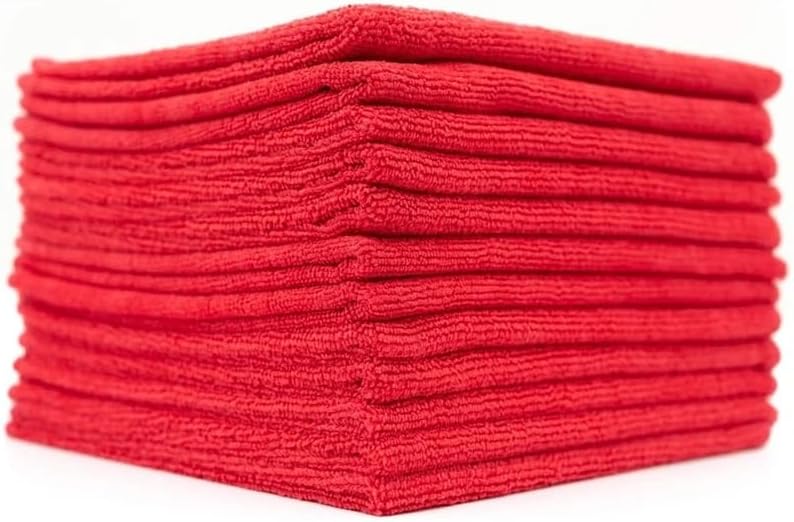 10/5PCS edgeless Microfiber Auto Cleaning Towels Multifunctional Car Detailing Towel Automotive Washing dry Cloth 5PCS Red