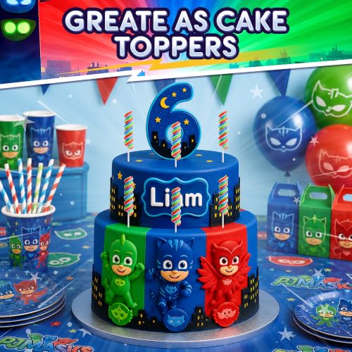 Image of PJ Masks Lollipops Swirl 20Pk - Pj Masks Birthday Party Supplies For PJ Mask Candy Bag, PJ Mask Party Favors & PJ Mask Pinata