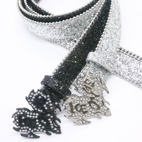 Blingbling Rhinestones Waist Belt Jean Belt Waist Costumes Heart Buckle Heavy Duty For Jeans Pants3