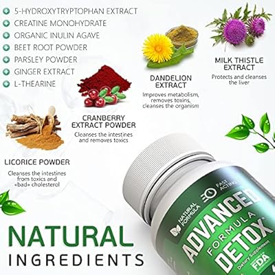 Advance Formula Detox - Detox Kit - Advanced Formula Detox 3 pc(126 Caps), Multi Panel Test Cup 1pc - Supplement for Toxin Removal