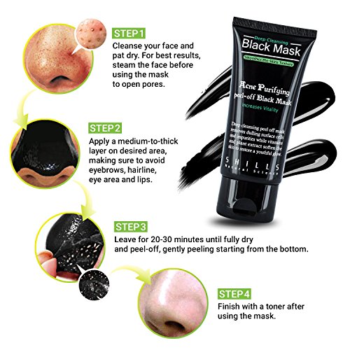 SHILLS Blackhead, Black Mask, Removes Blemishes, Purifyies, Cleanses Skin. Activated Charcoal (50 ml) - Thumbnail 5