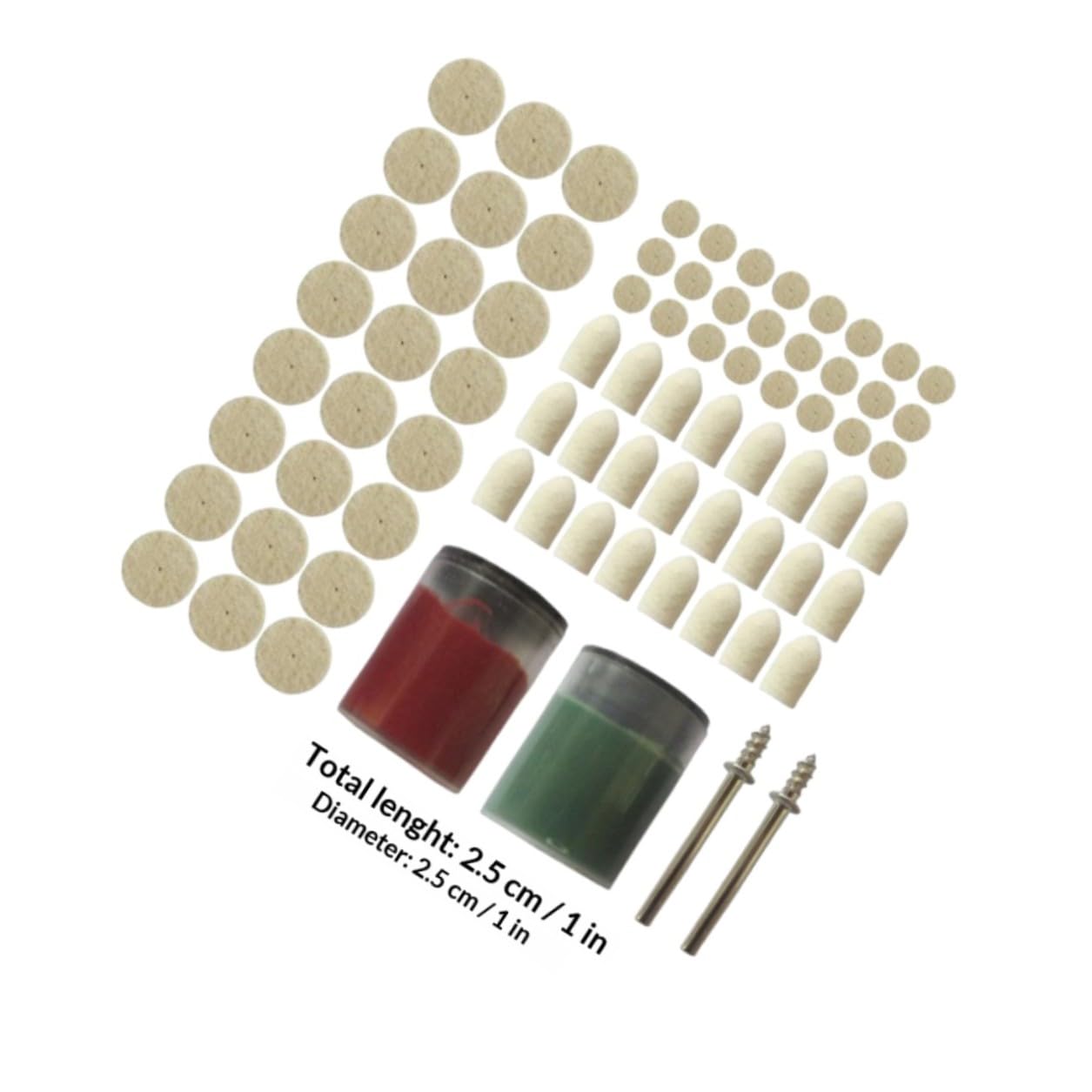 76pcs Felt Wool Polishing Wheel Kit with Buffing Pads and Mandrels for Drill Polisher Equipment, Multipurpose Car Buffing Wheel Set for Automotive Detailing and Surface Finishing