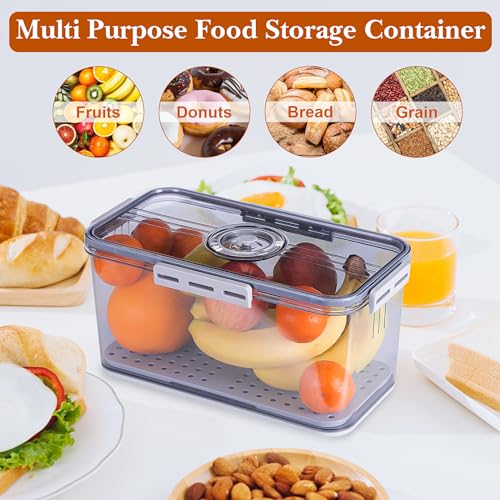 ANYPROLUS Bread Box for Homemade Bread Boxes for Kitchen Counter Airtight, Time Recording Bread Storage Container with Lid, Bread Containers Storage Airtight Loaf Bread Keeper, Grey - Thumbnail 7