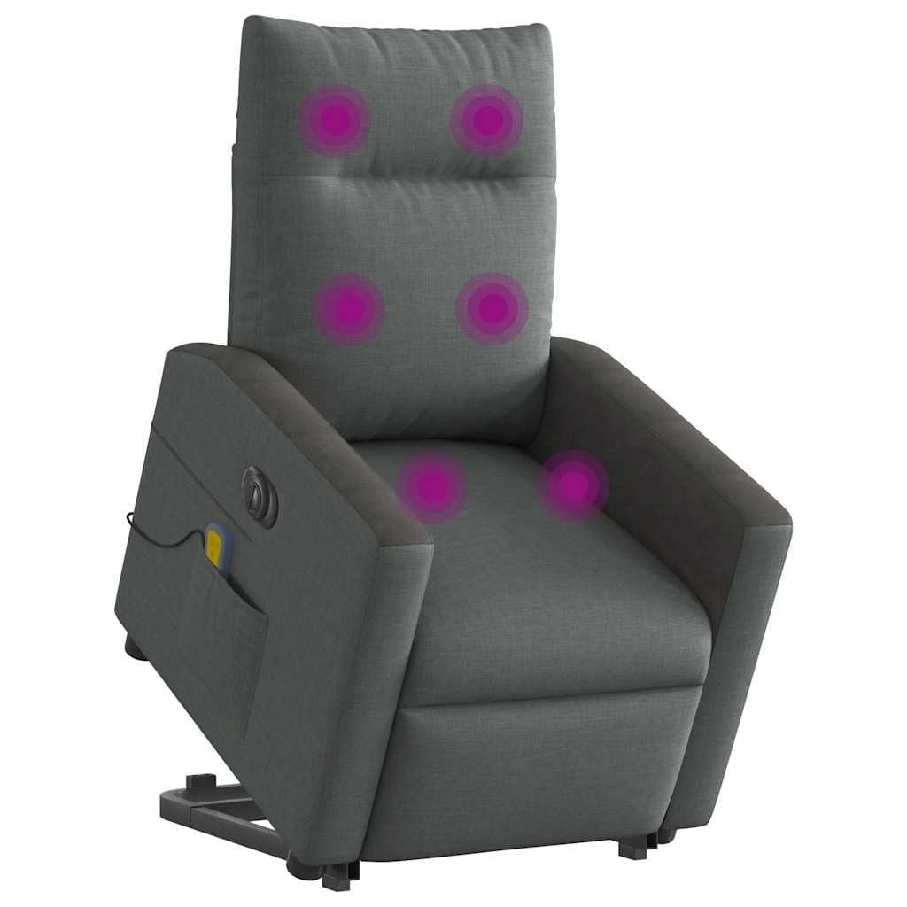 Elektryczny podnoszony rozkładany dla seniorów fotel relaksacyjny szary
