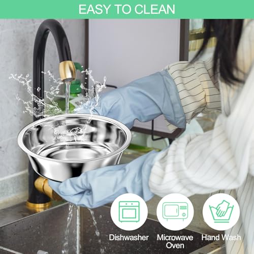 Luazvilkpsar Katzennapf Grau, Futternapf Katze 2er Set Katzennapf Erhöht aus Edelstahl Futterstation rutschfeste, Katzennäpfe Abnehmbarer Fressnapf und Wassernapf für Katzen und Kleine Hunde