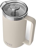 YETI Rambler 34 oz French Press Coffee Maker in Cape Taupe - Insulated Stainless Steel for Hot Balanced Brews