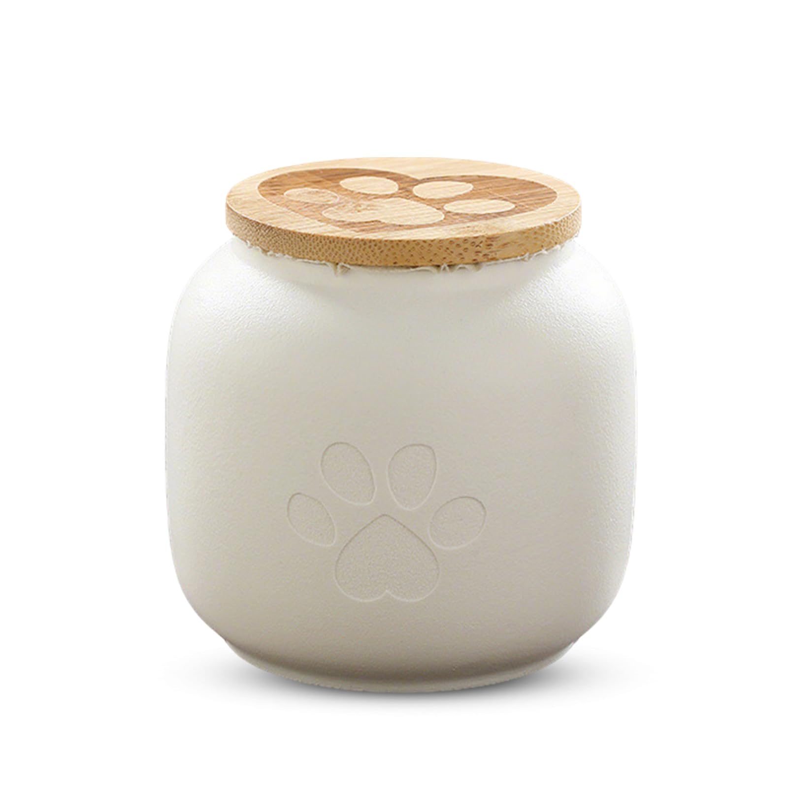 PETCUTE Katzen Urne,Urne für Hund,Mini Urne aus Keramik,Wasserdicht Gedenkurne,Handgefertigte Tierurne aus Hochwertiger Keramik für Hunde und Katzen,Weiß,500ml