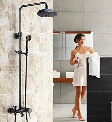 Ensemble de robinets de douche Mrs345 en laiton noir mat
