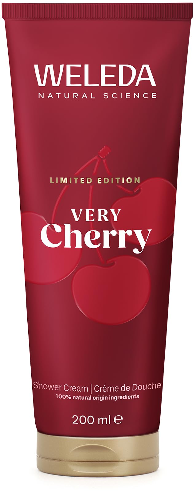 WELEDA Bio Very Cherry Limited Edition Duschgel - Naturkosmetik Duschseife für Frauen & Männer mit Kirsche Duft - Natürliche Hautpflege Dusche zur Reinigung von Gesicht & Körper (vegan, 200ml)