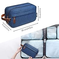 WANDF Kulturbeutel Waschtasche für Herren Damen Kulturtasche Kosmetiktasche für Männer Frauen Nylon Leichte (B - Blau) – Ansicht 4