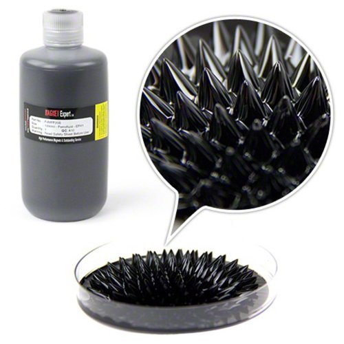First4magneten F4MFF20-1000 EFH1 Ferrofluid wetenschap & kunst (1000 ml fles), zilver, 25 x 10 x 3 cm