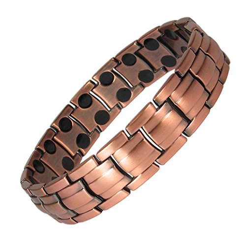Preisvergleich Produktbild MPS® Kupfer reichen, Magnetische Armband mit Klappschließe, Leistungsstarke 3000 Gauß Magneten, Mit gratis Geschenk Beutel