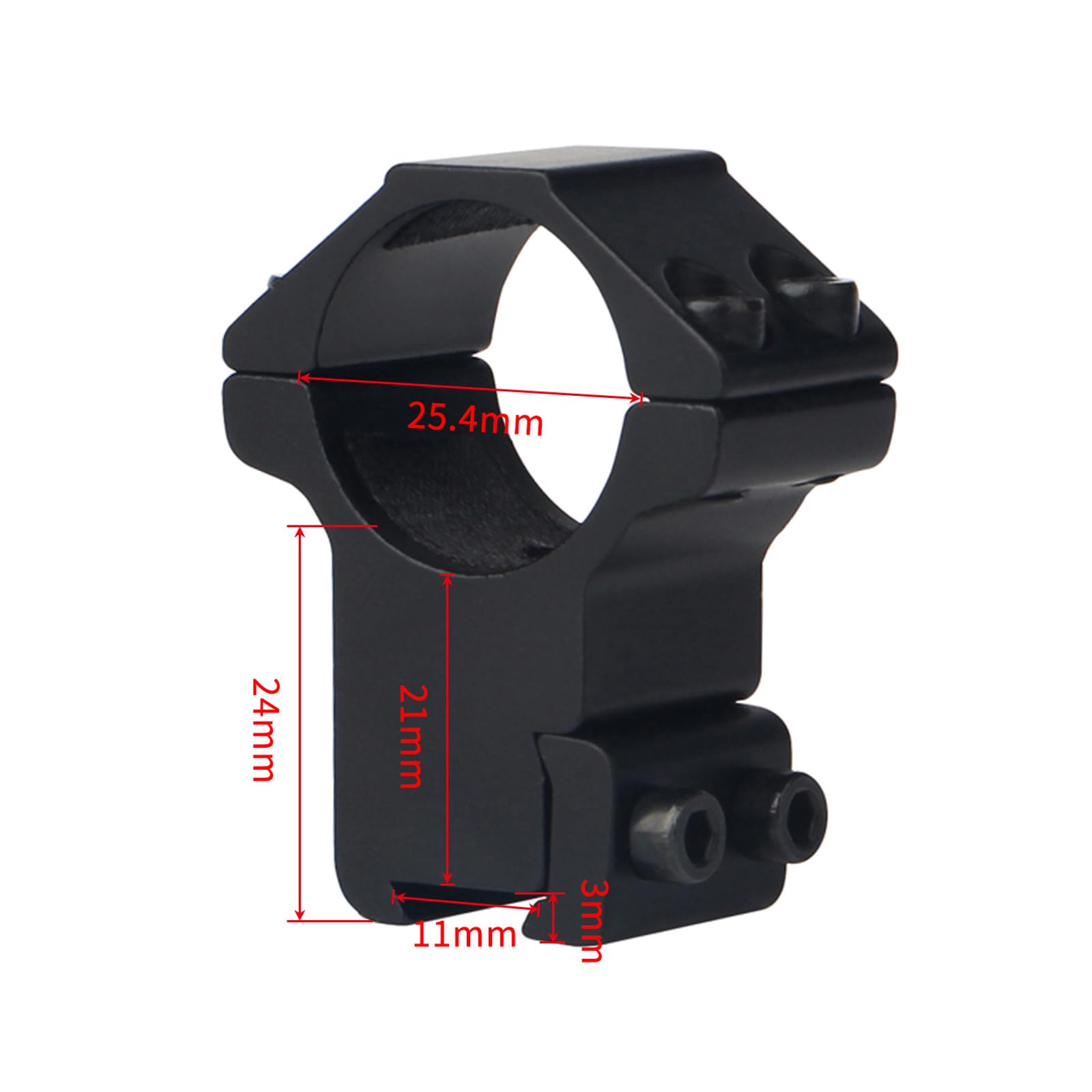 Perfil táctico de Anillo de 25.4 mm Adaptador de Anillos de Montaje con rieles de 11 mm para Caza Airsoft