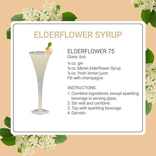 image for Monin - Elderflower Syrup, Delicate Scent with Floral Sweetness, Great