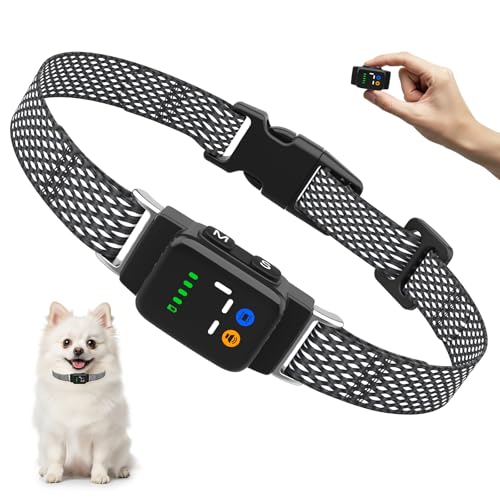Collier Anti Aboiement Chiens, Rechargeable Anti Aboiement Collier Dressage, 3 Modes, Détection Intelligente des Aboiements Réglable 7 Niveaux de...