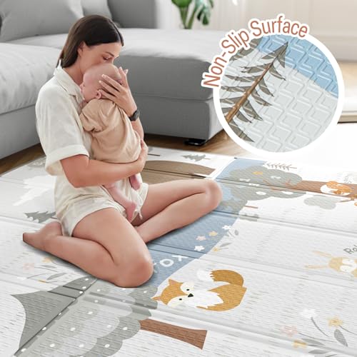 Fodoss Baby Playpen with Mat, Small Baby Play Pen(47x47inch), Playpen for Babies and Toddlers, Baby Pen for Apartment, Play Yard for Baby, Baby Fence Play Area Playyard Activity Center (Beige) - Image 4