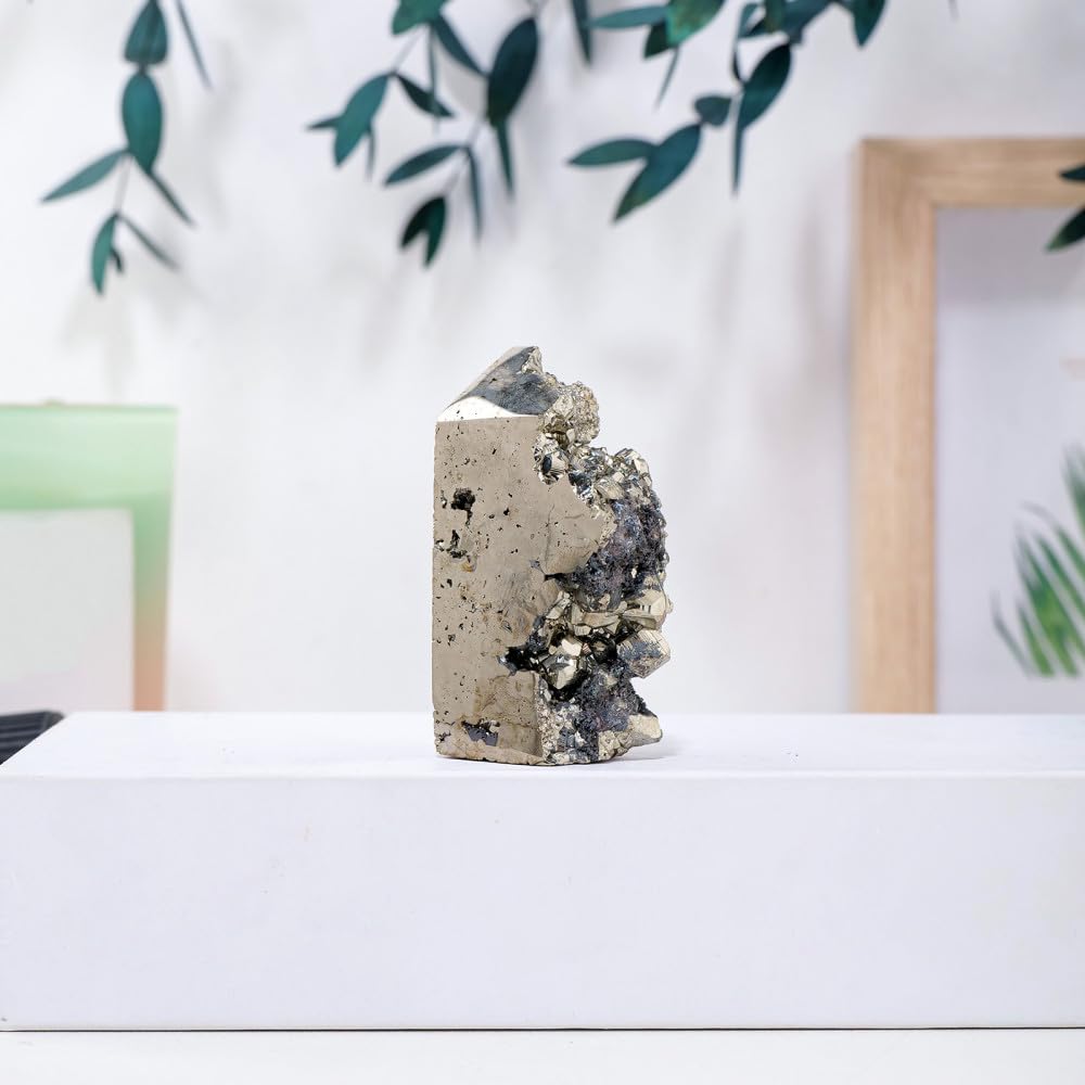 Obelisco de calcopirita natural LVTFCO de 60-80 g para decoración