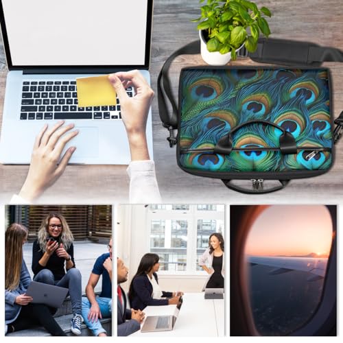 Bolso para portátil diseño pluma de pavo real 15 pulgadas miniatura 6