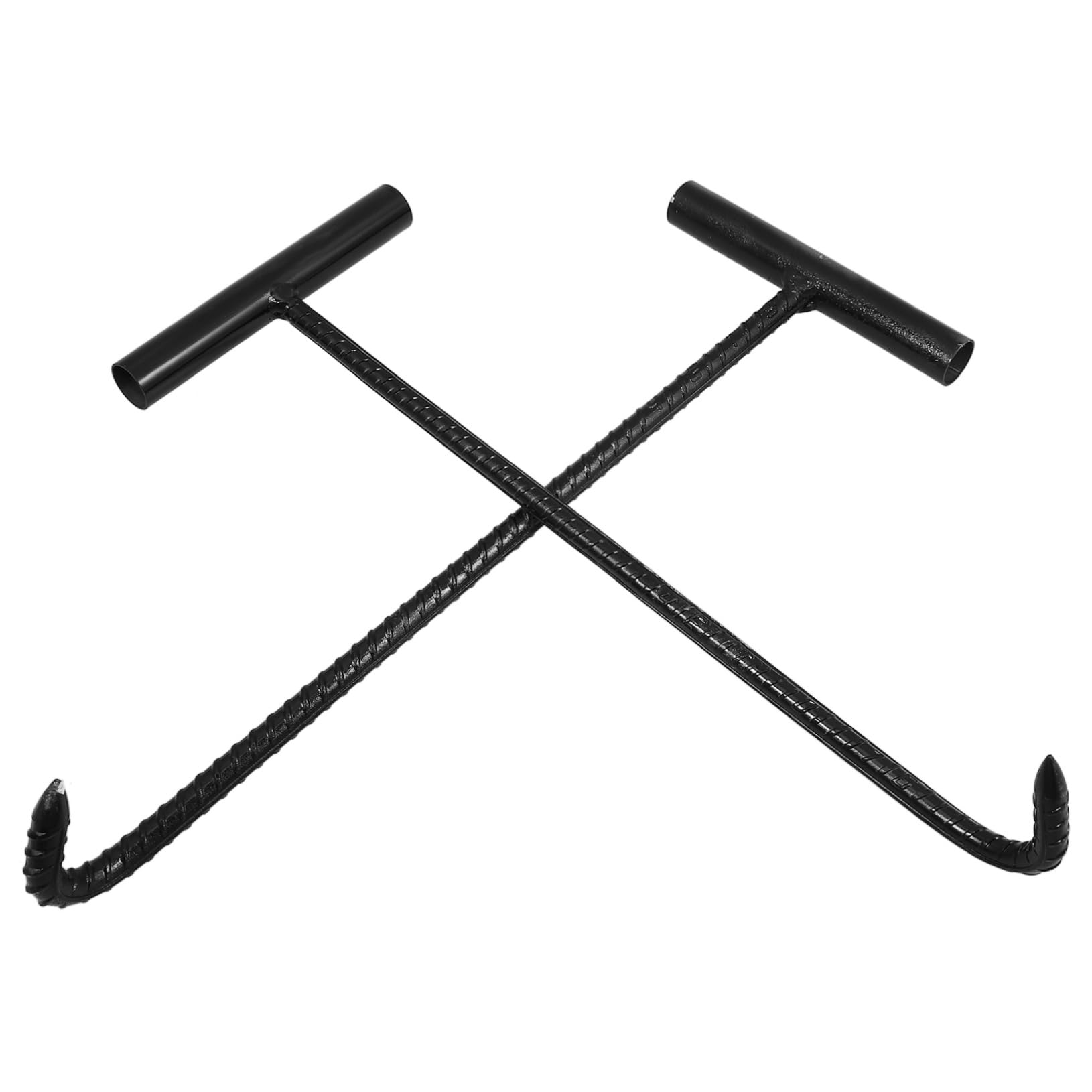 MUSISALY 2pcs Manhole Cover Hook Door Pull Hook Sewer Lid Hook Manhole Lifter Roll-up Door Remover Manhole Pull Hook Manhole Handle Manhole Lifting Hook Manhole Tool Black Steel