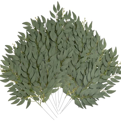 SWNAWE 36Pcs Artificial Italian Ruscus Greenery Stems for DIY Decor
