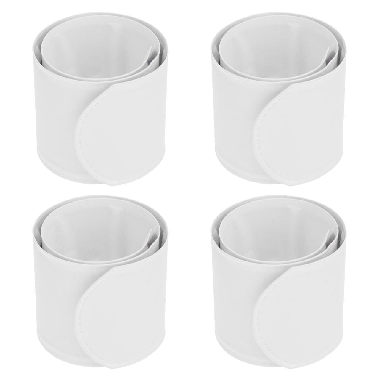 Graffiti Circle 100Pcs Blank Snap Bands for Diy Creativity White Slap Bracelets for Kids Party Favors and Arts Crafts Activities
