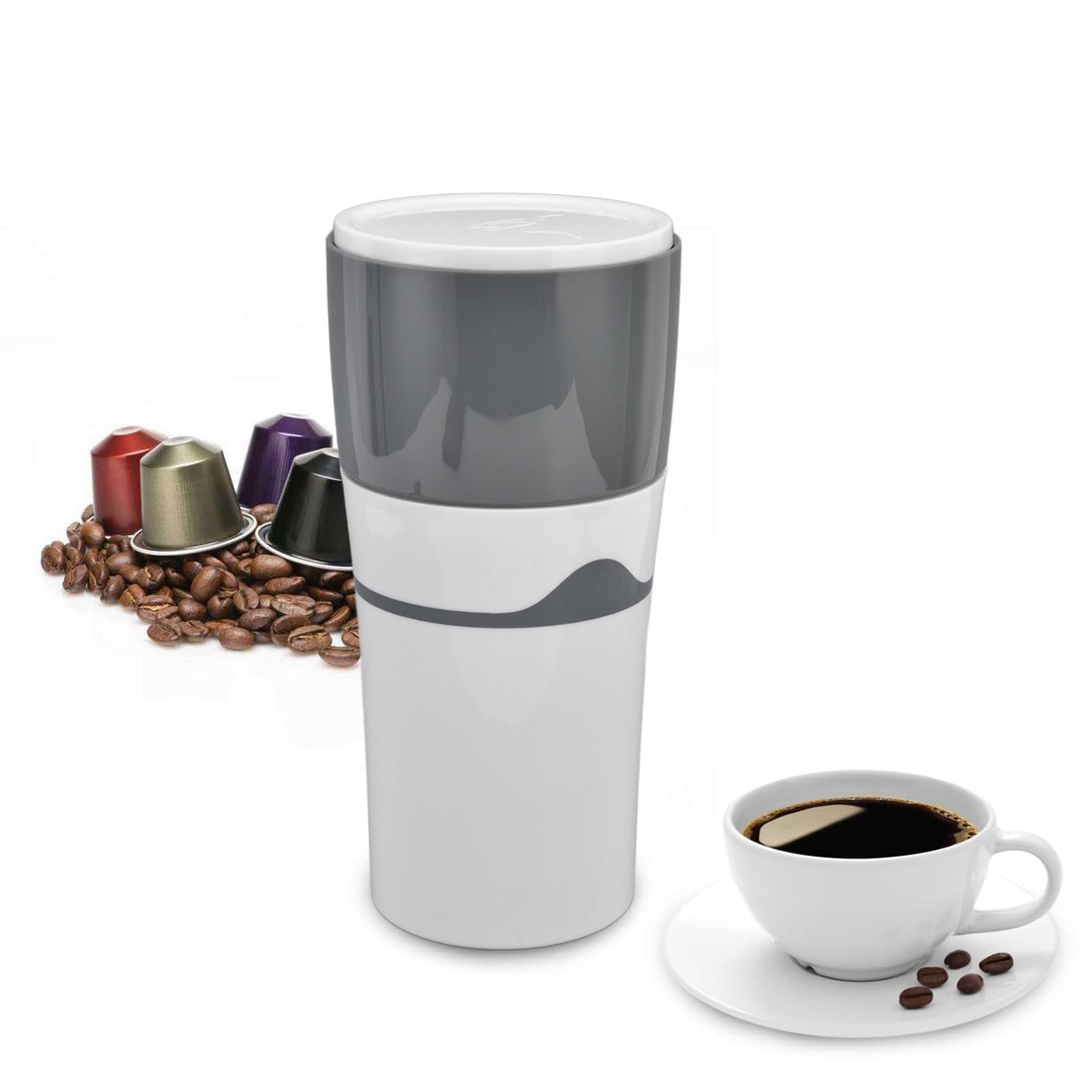 Sponsored Ad – Portable Drip Coffee Maker 450ml, Travel Coffee Machine for K-Cup Capsules, Hand Drip Cold Brew Coffee Pot