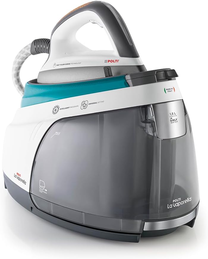 Polti La Vaporella XT100C, Steam Generator Iron with Boiler, 7.5 bar, no Maintenance, 10 Year Warranty on The Boiler Against limescale Attacks*, Unlimited Autonomy, steam Pulse 500g