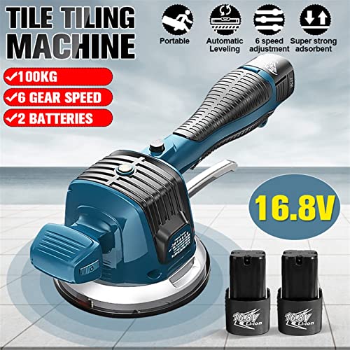 Qytec Tile Tiler Cordless Tiling Tile Machine Auto Floor Vibrator Leveling Tiler Floor Wall Tile Vibration Machine Brick Wall Tile Tool 120X120Cm Tools Tile (Color : 1 Baterry, Size : A) #TOP1