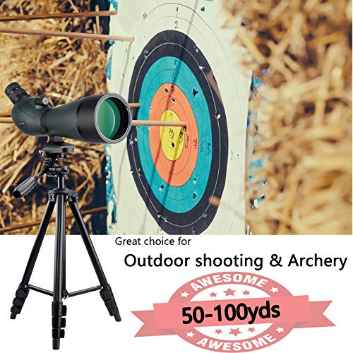 Svbony Sv19 Spotting Scopes Tripod For Target Shooting, 20-60X80 Zoom Angled Scopes, Hd High Power Porro Prism, Ipx7 Waterproof Rubber Housing, Range Scopes For Archery Bird Watching #TOP5