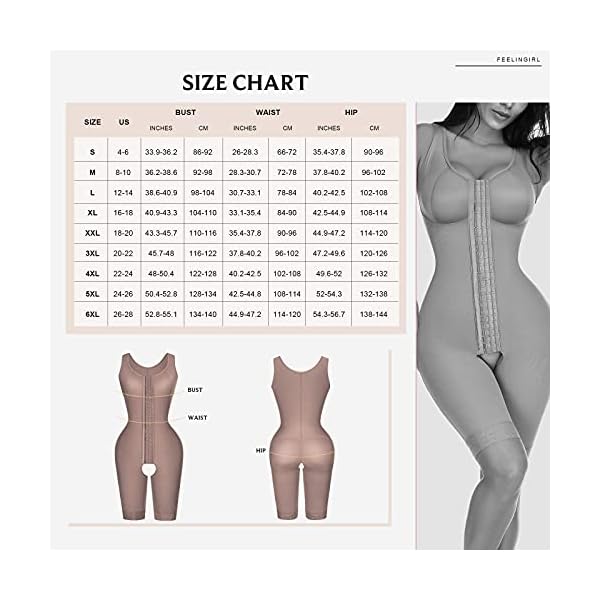 FeelinGirl Shapewear for Women Tummy Control Full Body Shaper Butt Lifter Thigh Slimmer Bodysuit for Women Daily Life